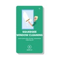 wash squeegee window cleaning vector