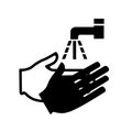 Wash Your Hand Black Icon,Vector Illustration, Isolated On White Background Label. EPS10 Royalty Free Stock Photo