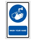 Wash Your Hand Symbol Sign,Vector Illustration, Isolated On White Background Label. EPS10