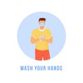 Wash your hands flat detailed icon