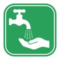 Wash your hands green hygiene sign