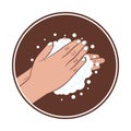 Wash your hands icon. Concept of washing hands with soap to prevent coronavirus. Healthcare, hygiene. Vector Royalty Free Stock Photo