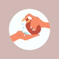 Wash your hands. Illustration how to wash your hands.Vector illustration flat design isolated on background.Disinfection, skin