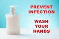 Wash Your Hands Information Board in Coronavirus Pandemic Time Royalty Free Stock Photo