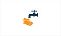 Wash your hands line icon  or Hands washing with water outline vector icon or  Coronavirus prevention symbol, logo illustration Royalty Free Stock Photo