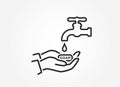 Wash your hands with soap icon. pictogram of disease prevention. protection from coronavirus