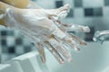 Wash your hands with soap to prevent covid 19 Royalty Free Stock Photo