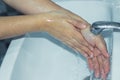 Wash your hands with soap to prevent 19 Royalty Free Stock Photo