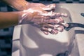 Wash your hands with soap to prevent 19, Royalty Free Stock Photo