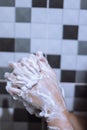 Wash your hands with soap to prevent covid 19 Royalty Free Stock Photo