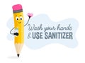 Wash your hands and use sanitizer Covid Safety poster