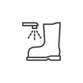 Wash your shoes line icon