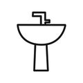 washbasin icon linear vector graphics sign Royalty Free Stock Photo