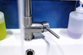 Washbasin tap with stainless steel waste Royalty Free Stock Photo