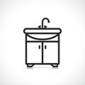 Washbasin on vanity unit icon