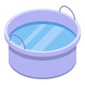 Washbowl with water icon, isometric style