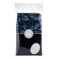 Washcloth dark blue khaki braided body scrubber, long, packaged