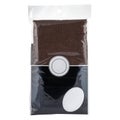 Washcloth dark brown braided body scrubber, long, packaged