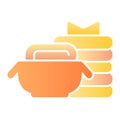 Washcloth flat icon. Household color icons in trendy flat style. Washed clothes gradient style design, designed for web