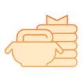 Washcloth flat icon. Household orange icons in trendy flat style. Washed clothes gradient style design, designed for web