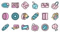 Washcloth icons set vector flat