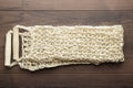 Washcloth with wooden grips