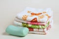 Washclothes and Soap Royalty Free Stock Photo