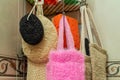 washcloths hanging in the bathroom Royalty Free Stock Photo