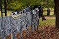 Washed and airing scent free hunting clothes
