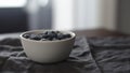 washed blueberries in white bowl on table