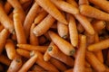 Washed carrots in the supermarket. Fresh and healthy vegetable