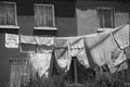Clothes drying in the sun in the mining town of Lota. Chili.