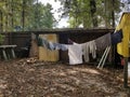 Clothes drying on rope