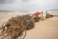 Washed-up fishing nets