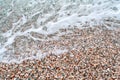 Washed by a wave of colorful pebbles on the beach of the Adriatic sea Royalty Free Stock Photo