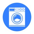 Washer black icon. Illustration for web and mobile design.