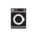 Washer - black icon on white background vector illustration for website, mobile application, presentation, infographic. Concept