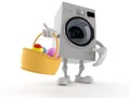 Washer character holding basket with easter egg