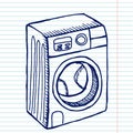 Washer on school copybook.