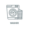 Washer vector line icon, linear concept, outline sign, symbol