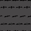 Washi Bats seamless vector repeat black bats in stripes on a gray background Royalty Free Stock Photo