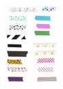 Washi tape, masking tape pieces isolated.