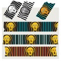 Washi Tape Stripes - The Scream, black, gray and colored.