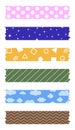 Washi tapes collection with pattern in vector Royalty Free Stock Photo