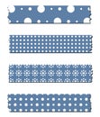 Washi tapes collection with shadows in vector. Polka dot Royalty Free Stock Photo