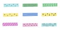 Washi tapes vector illustration. Different colors and patterns. Hand drawn scotch stripes for scrapbooking and collage