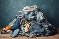 Washing background clean different home stack pile dirty textile blue garment fabric cloth laundry