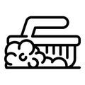 Washing brush icon, outline style