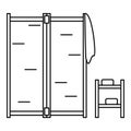 Washing cabine icon, outline style