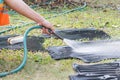 Washing Car rubber mat Royalty Free Stock Photo